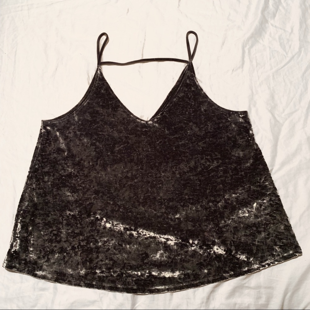American Eagle Gray Velvet Tank